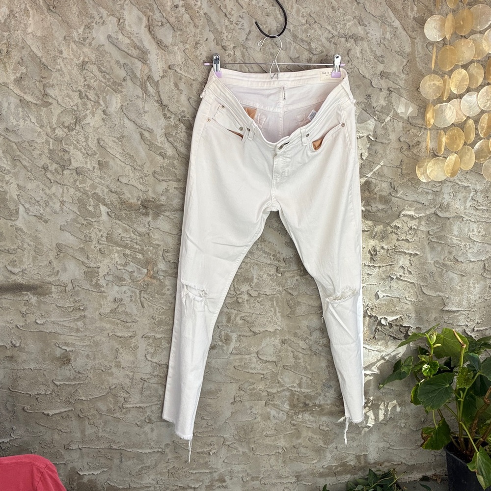 Rag & Bone Low Rise Ankle Slim Boyfriend White Denim Women 29 New Without Tags